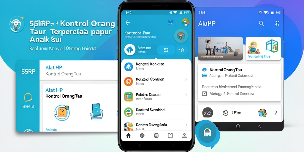 Tampilan antarmuka aplikasi Kontrol Orang Tua 55RP yang sederhana dan user-friendly.
