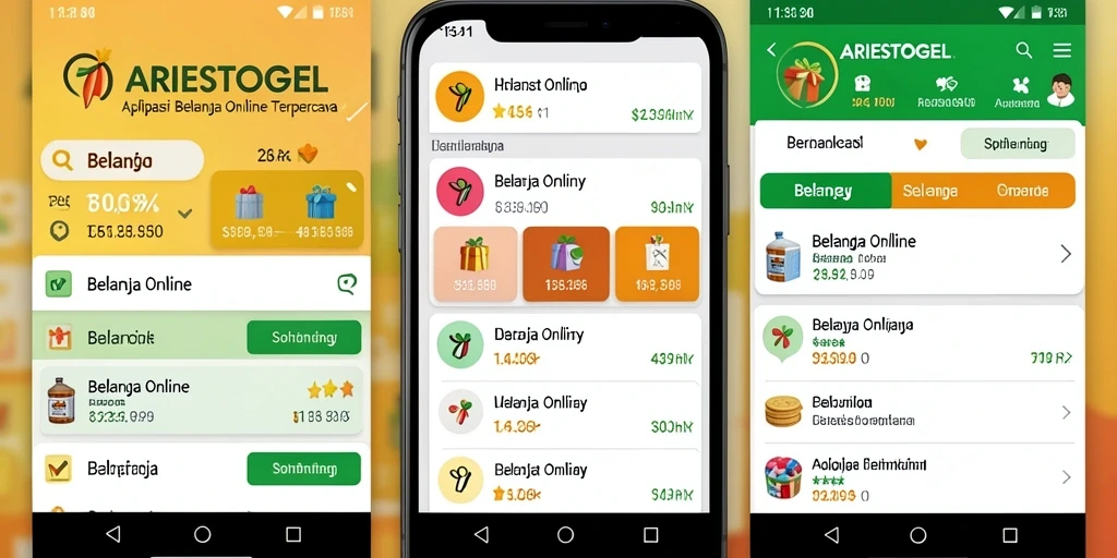 Antarmuka pengguna ARIESTOGEL yang intuitif untuk belanja online.