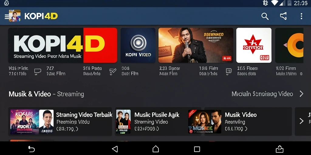 Antarmuka pengguna KOPI4D yang menarik untuk streaming video.