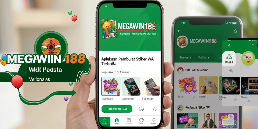 Antarmuka MEGAWIN188 saat membuat stiker kreatif.