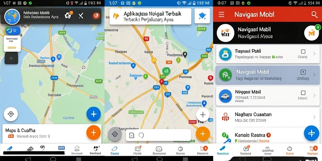 Tampilan antarmuka V07 untuk navigasi mobil yang intuitif.