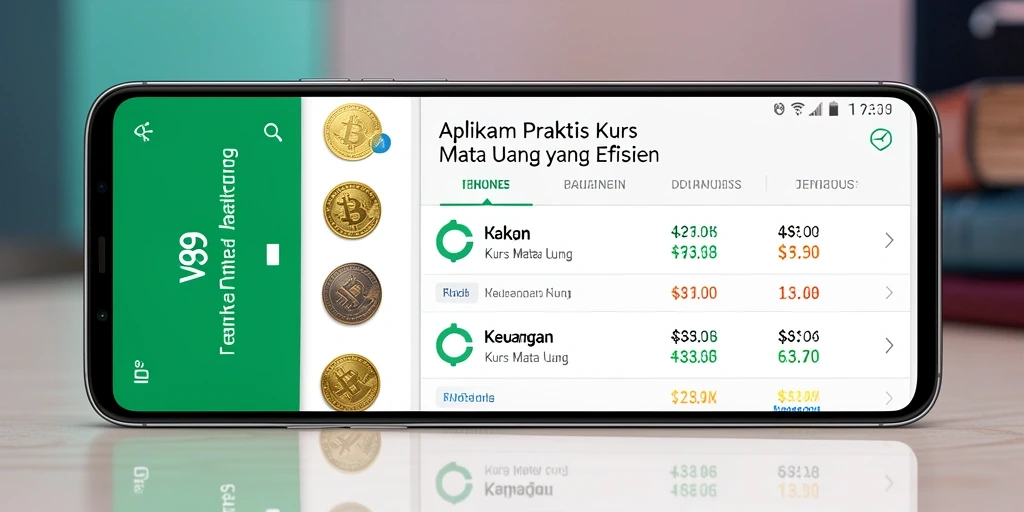 Tampilan antarmuka V89 yang sederhana dan informatif untuk kurs mata uang.