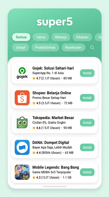 Super5 | Indeks Aplikasi Populer dan Kanal Uji Terbaik di Indonesia