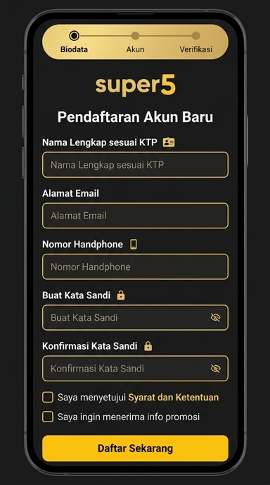 Panduan Registrasi Akun super5 untuk Pengguna Android